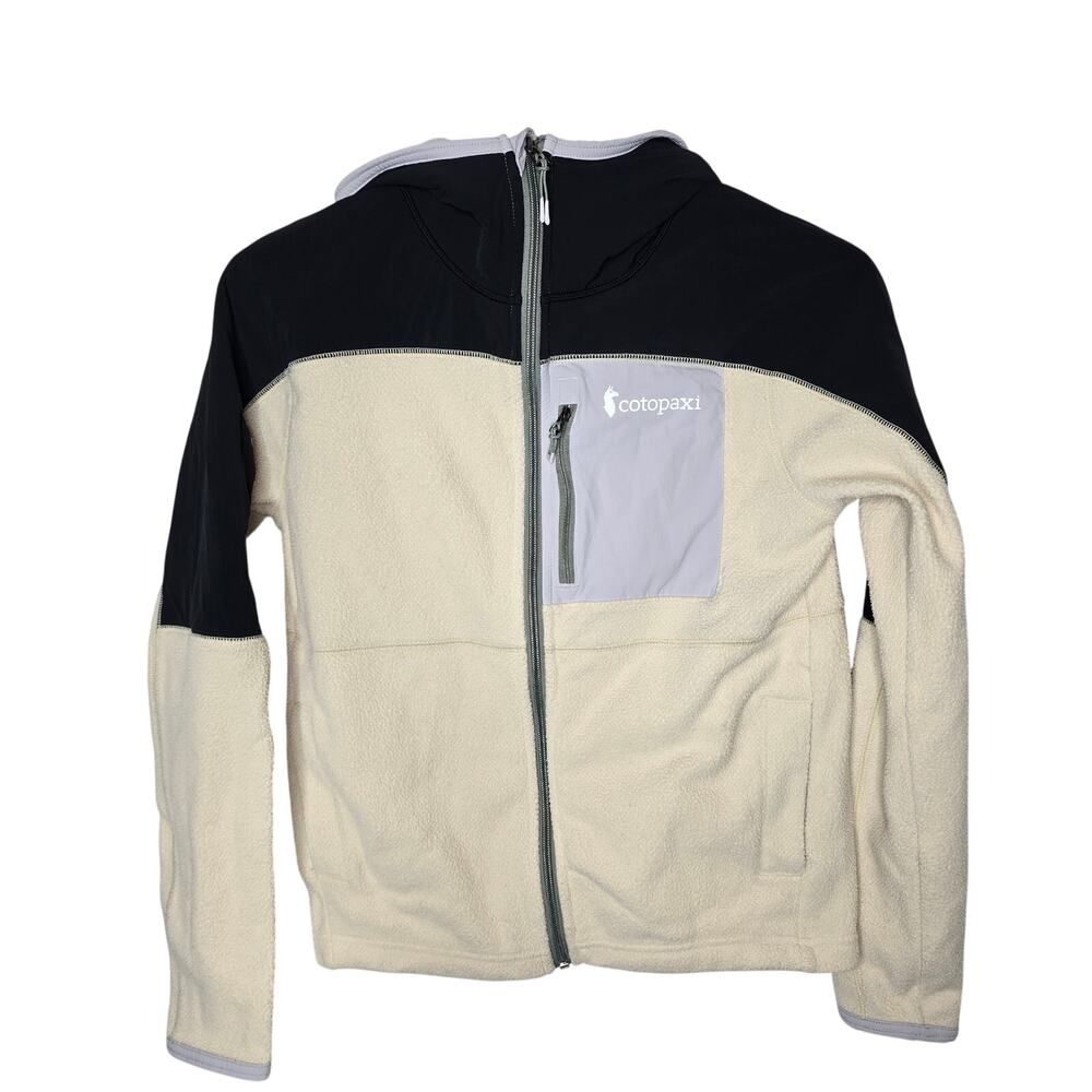 Cotopaxi Cream Black Abrazo Hooded Full Zip Fleece Jacket Size XS
